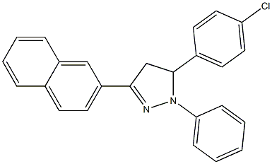 5-(4-chlorophenyl)-3-(2-naphthyl)-1-phenyl-4,5-dihydro-1H-pyrazole Struktur