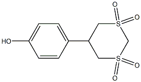 5-(4-hydroxyphenyl)-1lambda~6~,3lambda~6~-dithiane-1,1,3,3-tetraone Struktur