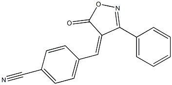 4-[(5-oxo-3-phenyl-4,5-dihydroisoxazol-4-yliden)methyl]benzonitrile Struktur