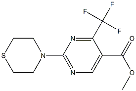 methyl 2-(1,4-thiazinan-4-yl)-4-(trifluoromethyl)pyrimidine-5-carboxylate Struktur