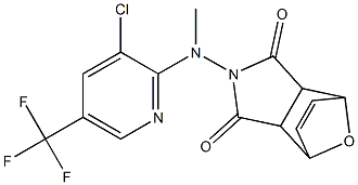 4-[[3-chloro-5-(trifluoromethyl)-2-pyridinyl](methyl)amino]-10-oxa-4-azatricyclo[5.2.1.0~2,6~]dec-8-ene-3,5-dione Struktur