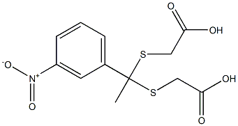 2-{[1-[(carboxymethyl)thio]-1-(3-nitrophenyl)ethyl]thio}acetic acid Struktur