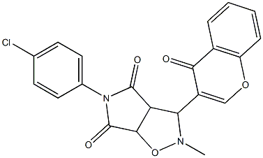 5-(4-chlorophenyl)-2-methyl-3-(4-oxo-4H-chromen-3-yl)dihydro-2H-pyrrolo[3,4-d]isoxazole-4,6(3H,5H)-dione Struktur