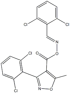 3-(2,6-dichlorophenyl)-4-[({[(2,6-dichlorophenyl)methylene]amino}oxy)carbonyl]-5-methylisoxazole Struktur