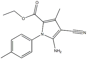 ethyl 5-amino-4-cyano-3-methyl-1-(4-methylphenyl)-1H-pyrrole-2-carboxylate Struktur