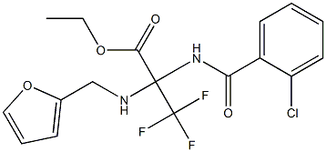 ethyl 2-[(2-chlorobenzoyl)amino]-3,3,3-trifluoro-2-[(2-furylmethyl)amino]propanoate Struktur