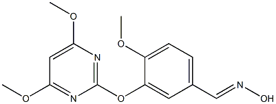 3-[(4,6-dimethoxy-2-pyrimidinyl)oxy]-4-methoxybenzenecarbaldehyde oxime Struktur