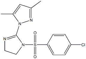 1-{1-[(4-chlorophenyl)sulfonyl]-4,5-dihydro-1H-imidazol-2-yl}-3,5-dimethyl-1H-pyrazole Struktur