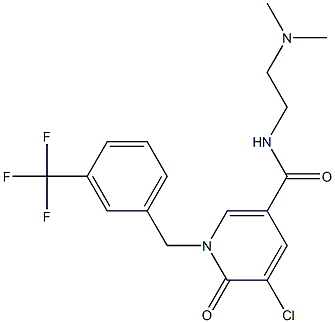 5-chloro-N-[2-(dimethylamino)ethyl]-6-oxo-1-[3-(trifluoromethyl)benzyl]-1,6-dihydro-3-pyridinecarboxamide Struktur