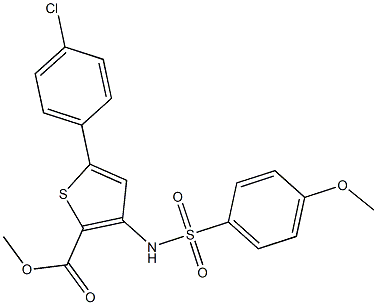 methyl 5-(4-chlorophenyl)-3-{[(4-methoxyphenyl)sulfonyl]amino}thiophene-2-carboxylate Struktur