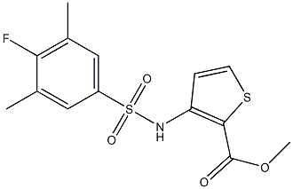 methyl 3-{[(4-fluoro-3,5-dimethylphenyl)sulfonyl]amino}thiophene-2-carboxylate Struktur