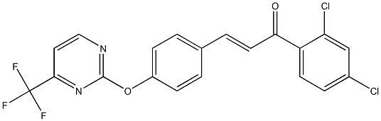 1-(2,4-dichlorophenyl)-3-(4-{[4-(trifluoromethyl)pyrimidin-2-yl]oxy}phenyl)prop-2-en-1-one Struktur