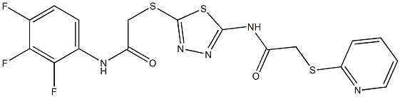 N1-(5-{[2-oxo-2-(2,3,4-trifluoroanilino)ethyl]thio}-1,3,4-thiadiazol-2-yl)-2-(2-pyridylthio)acetamide Struktur