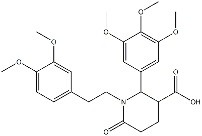 1-(3,4-dimethoxyphenethyl)-6-oxo-2-(3,4,5-trimethoxyphenyl)piperidine-3-carboxylic acid Struktur