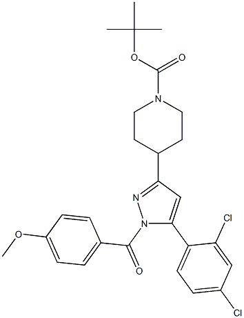 tert-butyl 4-[5-(2,4-dichlorophenyl)-1-(4-methoxybenzoyl)-1H-pyrazol-3-yl]tetrahydro-1(2H)-pyridinecarboxylate Struktur