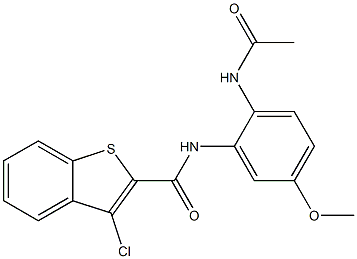 N2-[2-(acetylamino)-5-methoxyphenyl]-3-chlorobenzo[b]thiophene-2-carboxamide Struktur