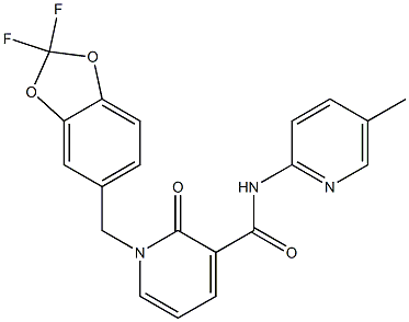 1-[(2,2-difluoro-1,3-benzodioxol-5-yl)methyl]-N-(5-methyl-2-pyridinyl)-2-oxo-1,2-dihydro-3-pyridinecarboxamide Struktur