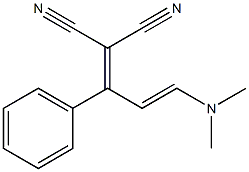 2-[3-(dimethylamino)-1-phenylprop-2-enylidene]malononitrile Struktur