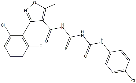 4-{[({[(4-chloroanilino)carbonyl]amino}carbothioyl)amino]carbonyl}-3-(2-chloro-6-fluorophenyl)-5-methylisoxazole Struktur