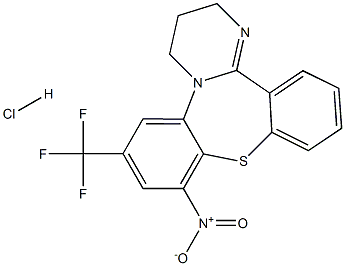 9-nitro-7-(trifluoromethyl)-3,4-dihydro-2H-dibenzo[b,f]pyrimido[1,2-d][1,4]thiazepine hydrochloride Struktur