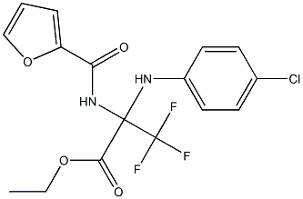 ethyl 2-(4-chloroanilino)-3,3,3-trifluoro-2-[(2-furylcarbonyl)amino]propanoate Struktur