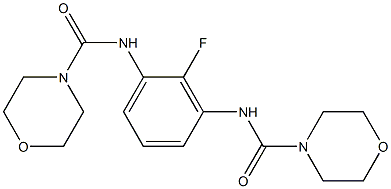 N4-{2-fluoro-3-[(morpholinocarbonyl)amino]phenyl}morpholine-4-carboxamide Struktur