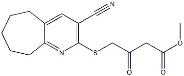 methyl 4-[(3-cyano-6,7,8,9-tetrahydro-5H-cyclohepta[b]pyridin-2-yl)sulfanyl]-3-oxobutanoate Struktur