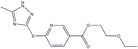 2-ethoxyethyl 6-[(5-methyl-1H-1,2,4-triazol-3-yl)sulfanyl]nicotinate Struktur