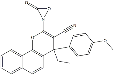 ethyl N-[3-cyano-4-(4-methoxyphenyl)-4H-benzo[h]chromen-2-yl]iminoformate Struktur