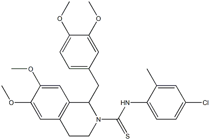 N2-(4-chloro-2-methylphenyl)-1-(3,4-dimethoxybenzyl)-6,7-dimethoxy-1,2,3,4-tetrahydroisoquinoline-2-carbothioamide Struktur