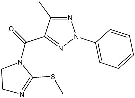 (5-methyl-2-phenyl-2H-1,2,3-triazol-4-yl)[2-(methylthio)-4,5-dihydro-1H-imidazol-1-yl]methanone Struktur