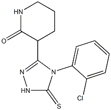 3-[4-(2-chlorophenyl)-5-thioxo-4,5-dihydro-1H-1,2,4-triazol-3-yl]piperidin-2-one Struktur