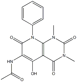 N1-(5-hydroxy-1,3-dimethyl-2,4,7-trioxo-8-phenyl-1,2,3,4,7,8-hexahydropyrido[2,3-d]pyrimidin-6-yl)acetamide Struktur