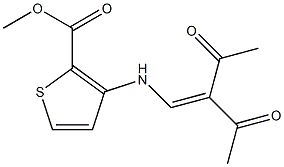 methyl 3-[(2-acetyl-3-oxobut-1-enyl)amino]thiophene-2-carboxylate Struktur