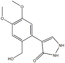 4-[2-(hydroxymethyl)-4,5-dimethoxyphenyl]-2,3-dihydro-1H-pyrazol-3-one Struktur