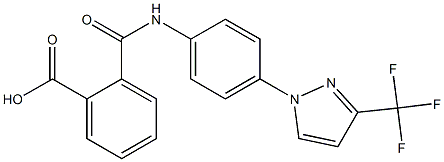 2-({4-[3-(trifluoromethyl)-1H-pyrazol-1-yl]anilino}carbonyl)benzoic acid Struktur