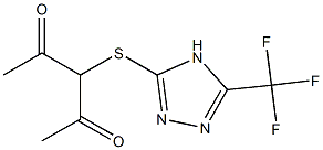 3-{[5-(trifluoromethyl)-4H-1,2,4-triazol-3-yl]thio}pentane-2,4-dione Struktur