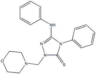 3-anilino-1-(morpholinomethyl)-4-phenyl-4,5-dihydro-1H-1,2,4-triazole-5-thione Struktur