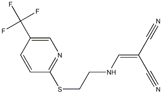 2-{[(2-{[5-(trifluoromethyl)-2-pyridyl]thio}ethyl)amino]methylidene}malononitrile Struktur