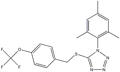 1-mesityl-5-{[4-(trifluoromethoxy)benzyl]thio}-1H-1,2,3,4-tetraazole Struktur