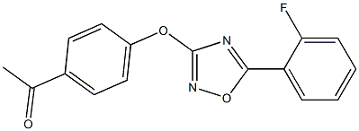 1-(4-{[5-(2-fluorophenyl)-1,2,4-oxadiazol-3-yl]oxy}phenyl)-1-ethanone Struktur