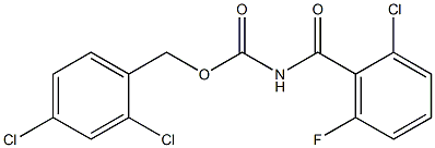 2,4-dichlorobenzyl N-(2-chloro-6-fluorobenzoyl)carbamate Struktur