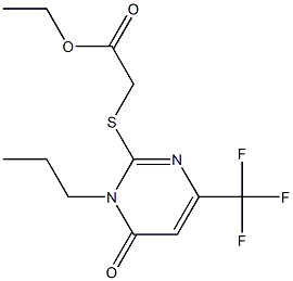 ethyl 2-{[6-oxo-1-propyl-4-(trifluoromethyl)-1,6-dihydro-2-pyrimidinyl]sulfanyl}acetate Struktur