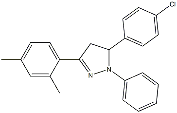 5-(4-chlorophenyl)-3-(2,4-dimethylphenyl)-1-phenyl-4,5-dihydro-1H-pyrazole Struktur