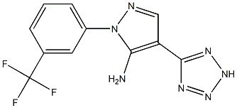 4-(2H-1,2,3,4-tetraazol-5-yl)-1-[3-(trifluoromethyl)phenyl]-1H-pyrazol-5-amine Struktur