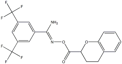 O1-(3,4-dihydro-2H-chromen-2-ylcarbonyl)-3,5-di(trifluoromethyl)benzene-1-carbohydroximamide Struktur