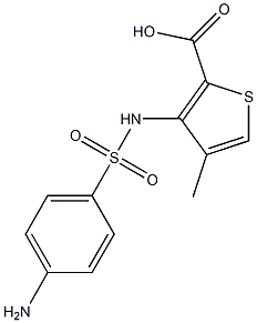 3-{[(4-aminophenyl)sulfonyl]amino}-4-methylthiophene-2-carboxylic acid Struktur