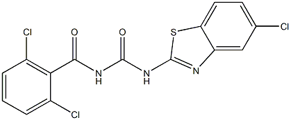 N-(5-chloro-1,3-benzothiazol-2-yl)-N'-(2,6-dichlorobenzoyl)urea Struktur