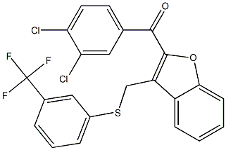 (3,4-dichlorophenyl)[3-({[3-(trifluoromethyl)phenyl]sulfanyl}methyl)-1-benzofuran-2-yl]methanone Struktur