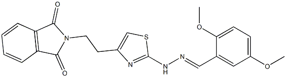 2,5-dimethoxybenzenecarbaldehyde N-{4-[2-(1,3-dioxo-1,3-dihydro-2H-isoindol-2-yl)ethyl]-1,3-thiazol-2-yl}hydrazone Struktur